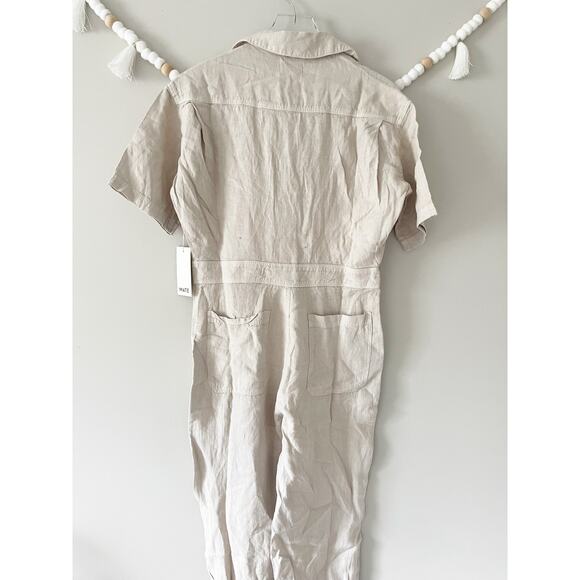 NEW Mate the Label Linen Short Sleeve Jumpsuit Classic Utility Size Small - Picture 10 of 10
